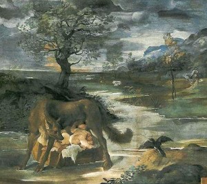 Romolo e Remo salvati dalle acque