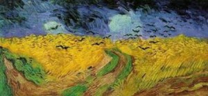 Van Gogh campi di grano e cornacchie